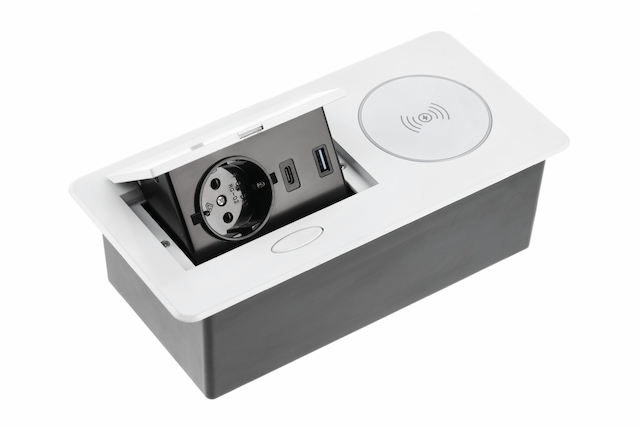GTV AE-PB1SAVAP-10 Розетка врезная AVARO PLUS  2xUSB A C, индукционная зарядка 5W