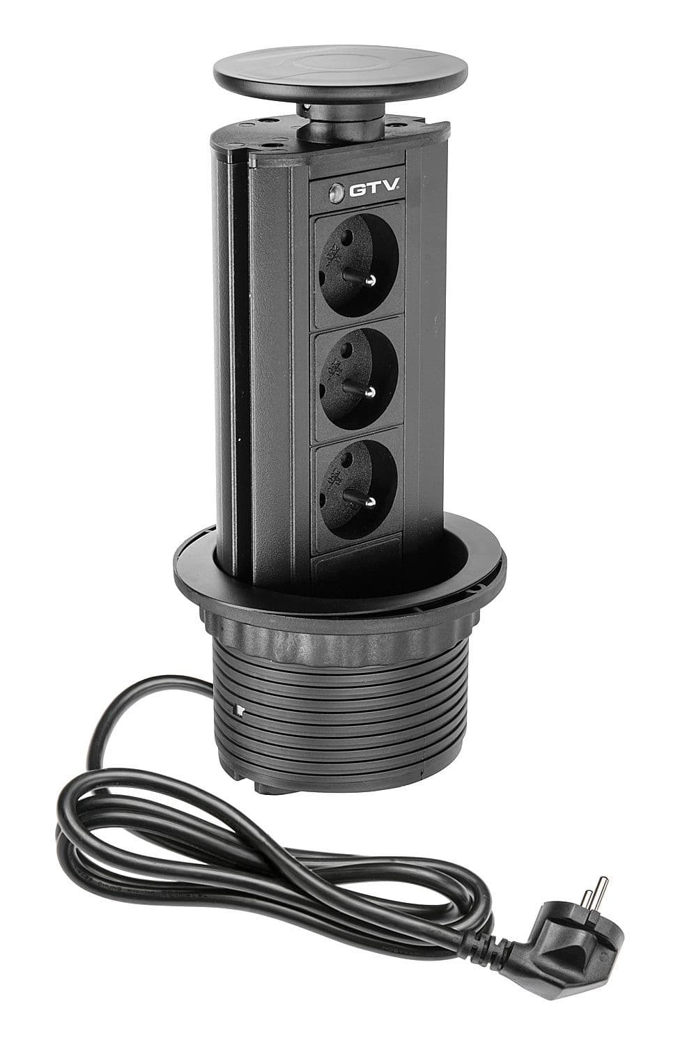 GTV AE-BPW3GU-20 Удлинитель встраиваемый , 3 гнезда с заземлением (черный)